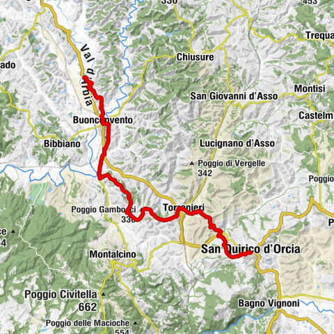 Il Ponte - Poggio Bianco - Poggio Gambocci - Collegiata dei Santi Quirico e Giulitta