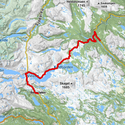 Ruten Fjellstue - Veslefjell - Bygdin Høyfjellshotell - Beitostølen