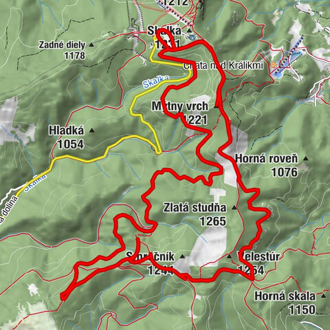 Skalka - Mýtny vrch - Lopúchový vrch - Kremnica