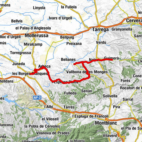 les Borges Blanques - Santa Maria - Sant Damià - Guimerà