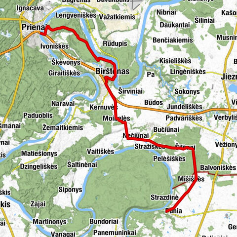 Prienai - Birštono Šv. Antano Paduviečio bažnyčia - Nemajūnų Šv. apaštalų Petro ir Pauliaus bažnyčia - Punios Šv. apaštalo Jokūbo bažnyčia