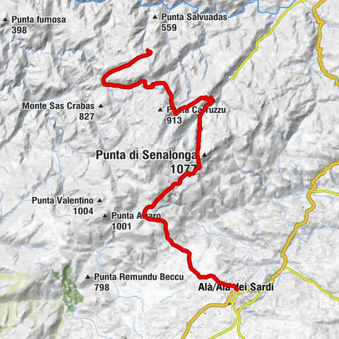 Alà/Alà dei Sardi - Rifugio Sos Culumbos - Punta Nuratolu
