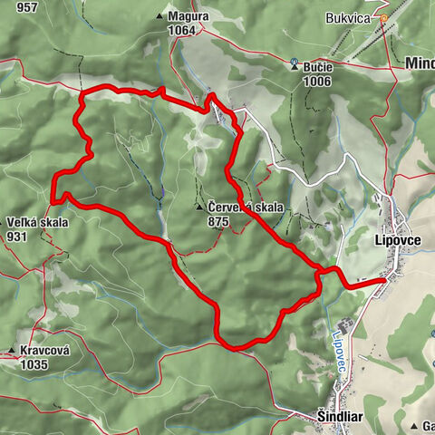 Lipovce - Chrám sv. Michala archanjela - Lačnov - Lipovce-chaty