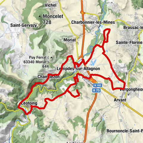 Lempdes-sur-Allagnon - Moulin de Pressat - Frugerès-les-Mines - Chapelle des Lépreux
