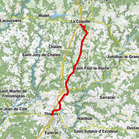 La Coquille - Le Pont Fermier - La Grave - Thiviers