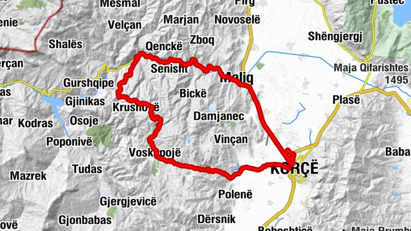 Korçë - Turan - Maja Plerinat - Maliq