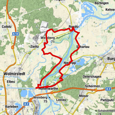 Rogätz - Schmidts Restaurant und Hotel - Bahnhof Loitsche - Loitsche