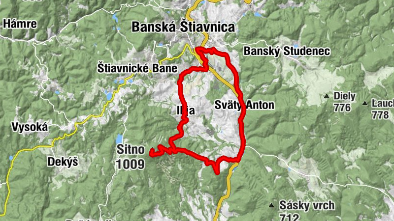 Banská Štiavnica - Malé Sitno - Sitno - Povrazník