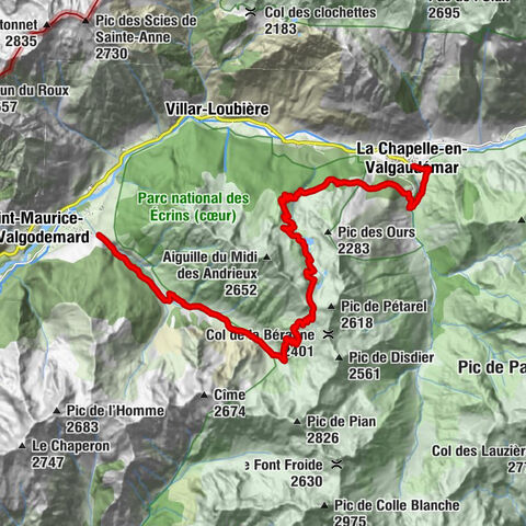 Saint-Maurice-en-Valgodemard - Cabane de la Béranne - Col de Pétarel - La Chapelle-en-Valgaudémar