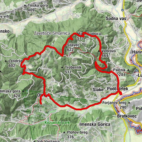 Podčetrtek - Vebrovo - Mala Rudnica - Silavec