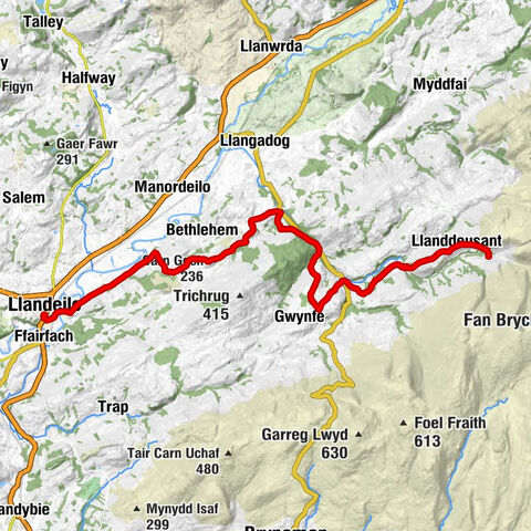 Llandeilo - Kunzan Tandoori - Carn Goch - Llanddeusant