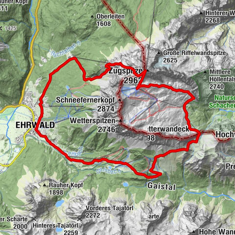 Zugspitze (von Ehrwald über Stopselzieher und über Gatterl zurück)