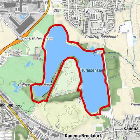 Laufstrecke rund um den Hufeisensee