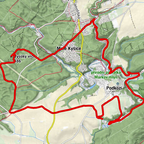 Malé Kyšice - Penzion Lika - Vysoký vrch - Chyňava