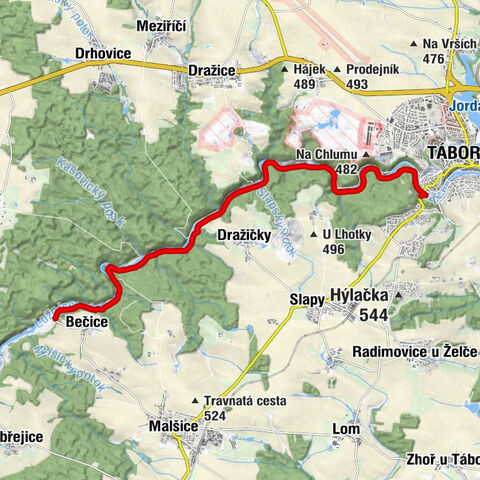Pramen svaté Eleanory - Tábor - Kvěchův Mlýn - Bečice nad Lužnicí