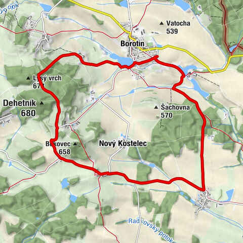 Borotín - Malé hřiště - Pejšova Lhota - Pikov