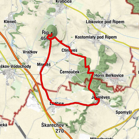 Ledčice - sv. Matouš - Říp - Chata Říp