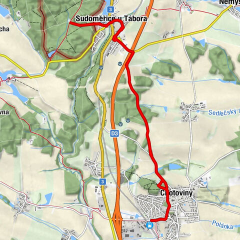 Eden - Červené Záhoří - Chotoviny - Sudoměřice u Tábora