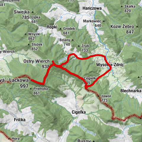 Cerkiew Świętego Michała Archanioła w Wysowej-Zdroju - Lacková / Lackowa - Ostry Wierch - Wysowa-Zdrój