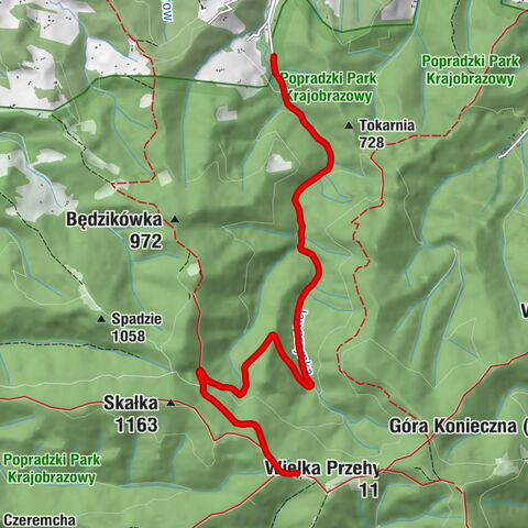 Gaboń - Mała Przehyba - Schronisko PTTK na Przehybie - Szlachtowa