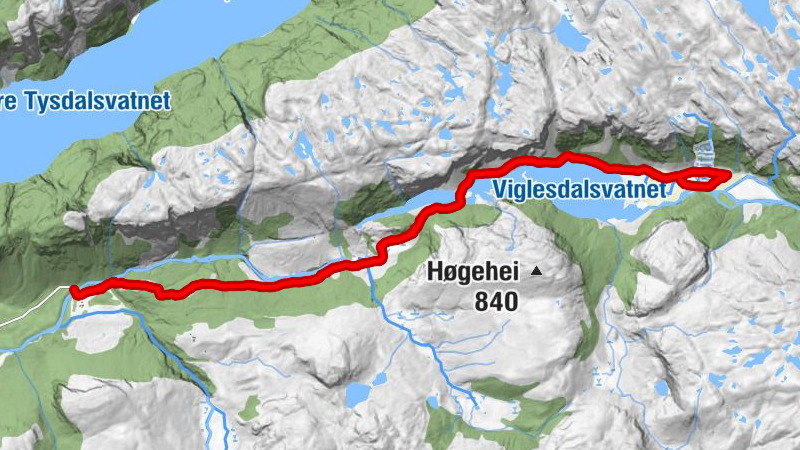 Hjelmeland - Sendingfossen - Hiafossen - Viglesdalen ny