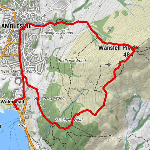 Waterhead - Ambleside - Stock Ghyll Force Waterfall - Wansfell Pike
