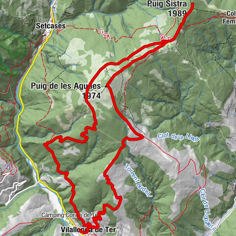 Sant Martí de Vilallonga - Vilallonga de Ter - Puig de les Agudes - Puig Sistra