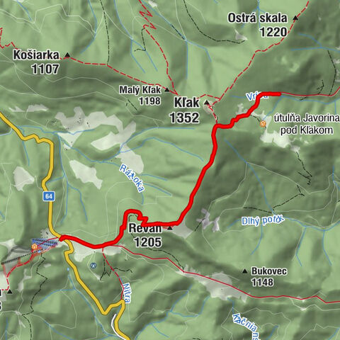 Salaš Kľak - Reváň - Kľacký vodopád