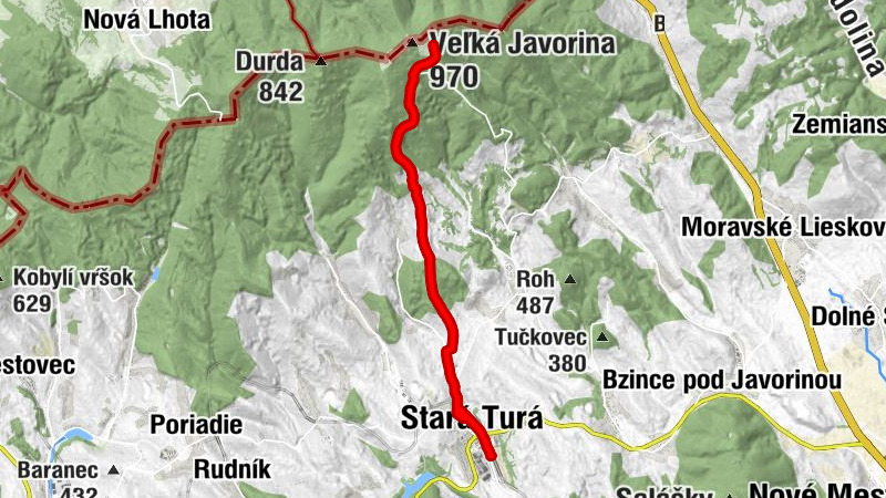 Stará Turá - Trávniky - Holubyho chata