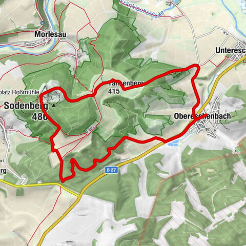 Obereschenbach - Aussichtspunkt auf dem Vorgipfel Sodenberg - Tannenberg