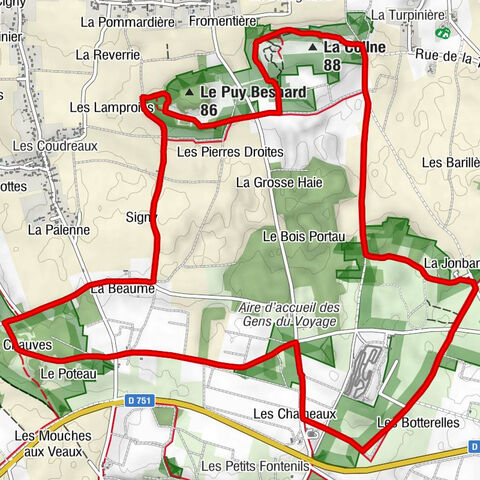 Le Puy Besnard - Les Pierres Balet - La Collne - Les Sablons