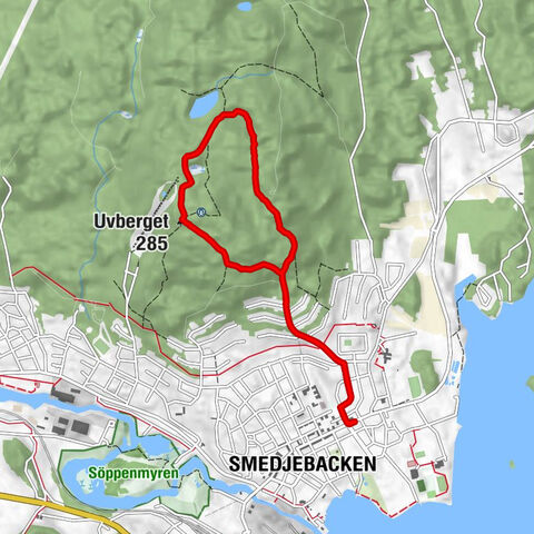 Smedjebacken - Öhmans hage - Uvberget - Utsiktstorn