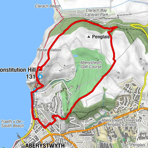 Aberystwyth Cliff Railway Lower Station - Aberystwyth Cliff Railway Upper Station - Constitution Hill - Aberystwyth