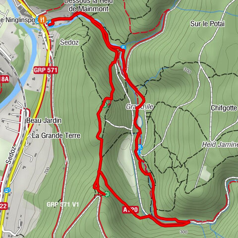 Le Ninglinspo - Sedoz - Dessous la Heid de Mainmont - Cascade de la Chaudière
