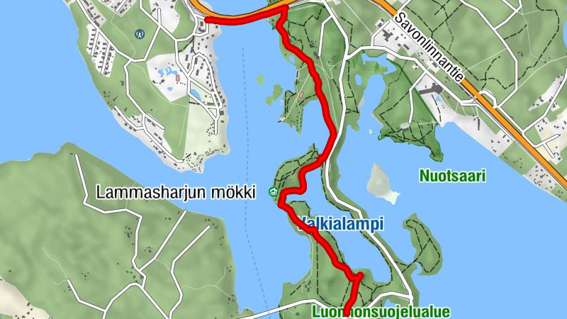 Punkaharju - Runebergin kumpu - Nervanderin kumpu - Matkailukeskus Harjun Portti