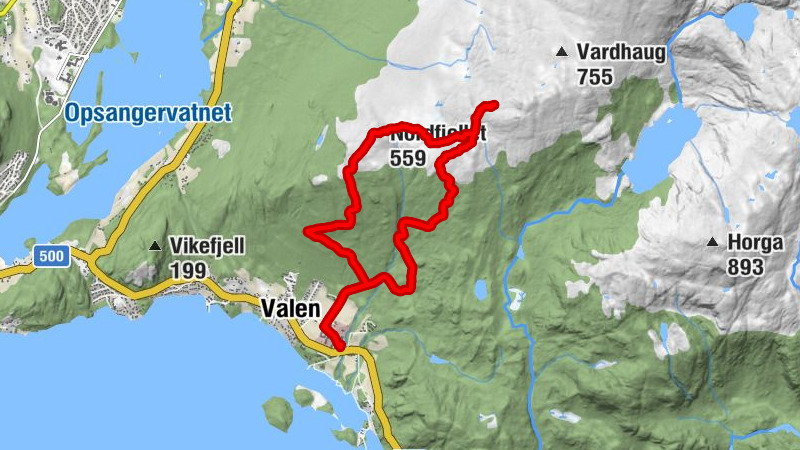 Valen - Hjorteberg - Nordfjellet - Olderbotn