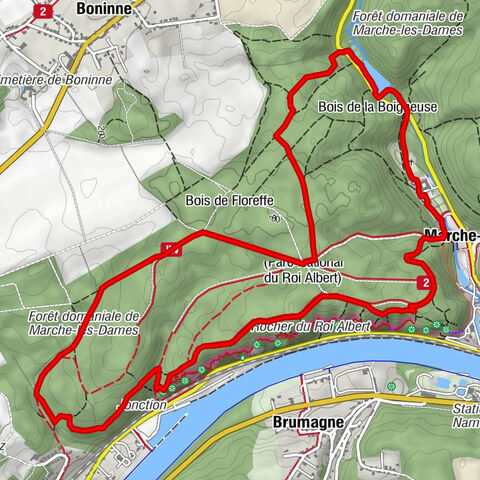 Marche-les-Dames - Source de la Boigneuse - grotte-chapelle Notre Dame de Lourdes - Grotte de la voie Bibiche