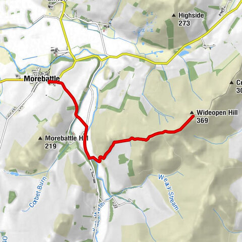 Morebattle - Wideopen Hill - Grubbit Law