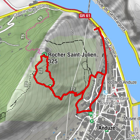 Anduze - Rocher Saint-Julien - Église Saint-Étienne