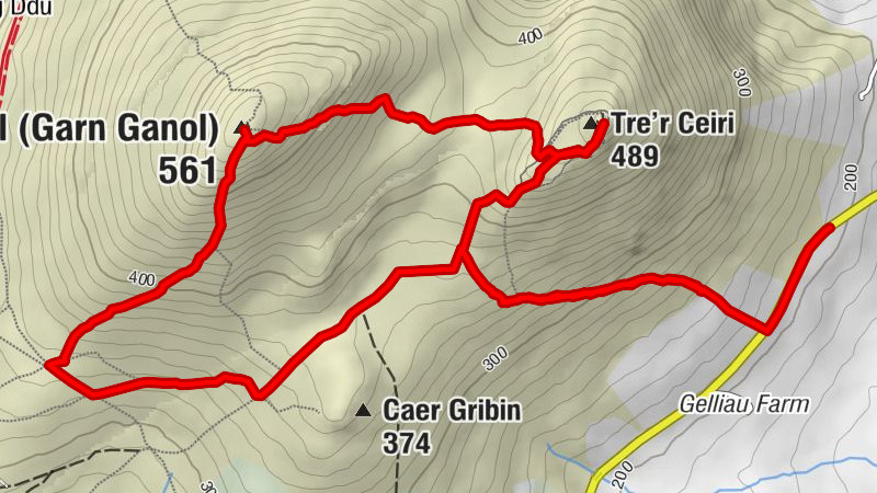 Llanaelhaearn - Tre'r Ceiri - Yr Eifl (Garn Ganol) - Pistyll