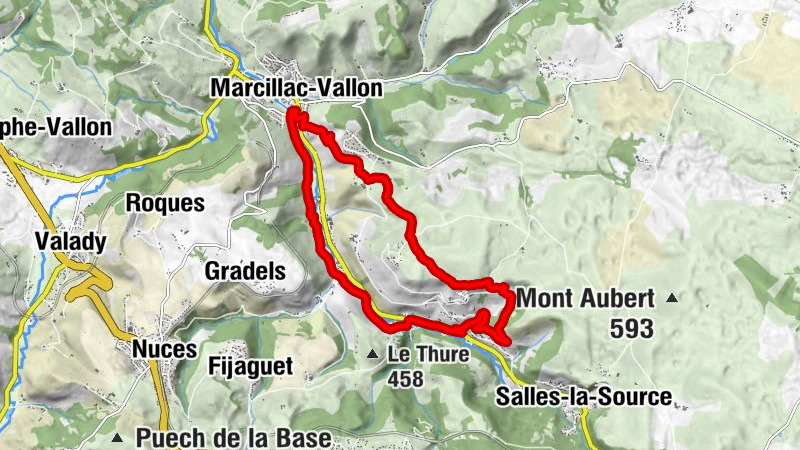 Marcillac-Vallon - Les Loyes - Malviès - Baulès