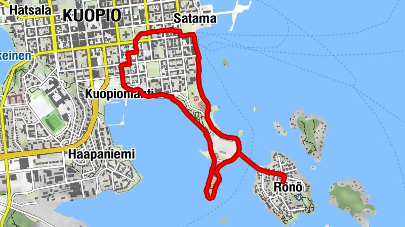Rönö - Väinölänniemi - Kuopionlahti - Kuopio