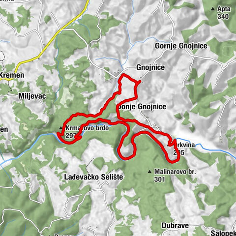 Gnojnice - Pećina Jovac - Krmarovo brdo - Crkvina