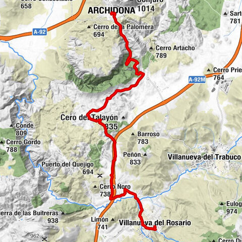 Villanueva del Rosario - Llano de la Besuga - Archidona - Restaurante Arxiduna
