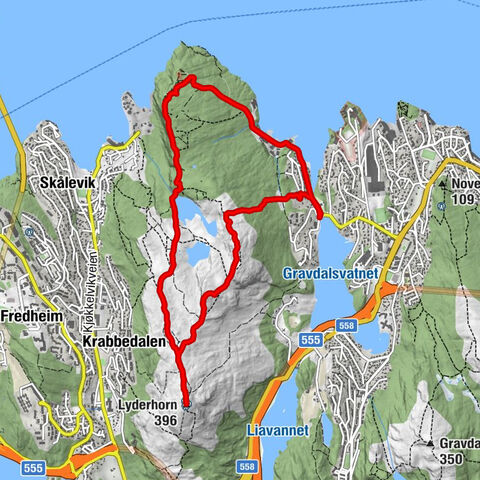 Bergen - Lyderhorn - Ørnefjellet - Laksevåg