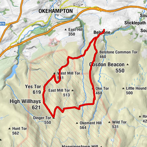 Belstone Methodist Chapel - Yes Tor - High Willhays - Dinger Tor