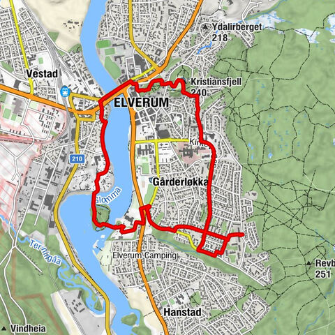 Mastmoen - Elverum - Galgeberget - Kristiansfjell