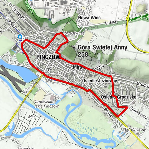 Osiedle Grodzisko - Osiedle Jeziorany - Pińczów - Góra Świętej Anny