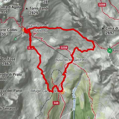 Trek ring to Rifugio Cacciatore and Rifugio Agostini