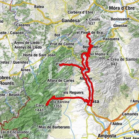 Tortosa - el Faro - Coll del Vicari - Caro